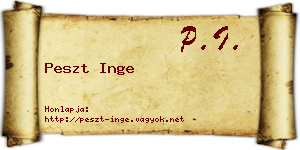 Peszt Inge névjegykártya